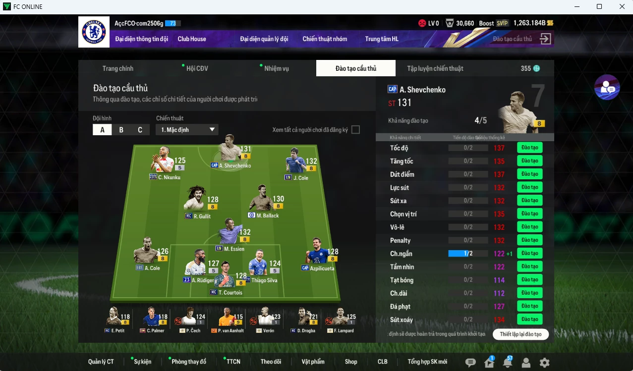 Ảnh Chelsea 22.410b dư 1260b có Sheva CAP, Essien LN, Ballack CFA, J. Cole LN, Lampard, Veron, Cech TM (khóa)