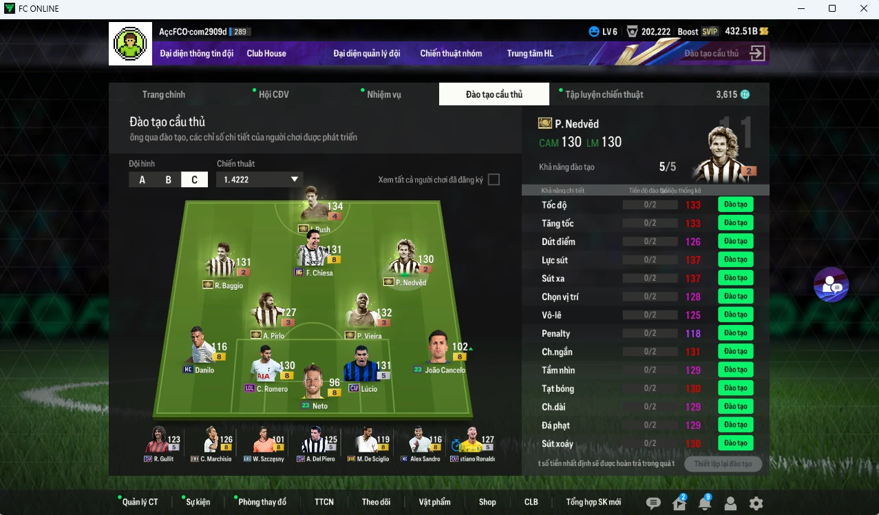 Ảnh [ACC Đẹ[😘] FULL ICTM Juventus có Nedved TM+2, Vieira TM+3, Pirlo TM+3, Baggio TM+2, Rush TM+4, Chiesa HG, Romero LOL, Del Piero CU, Lucio CU v.v... dư 430b. Còn nhiều CP GIẢM THUẾ