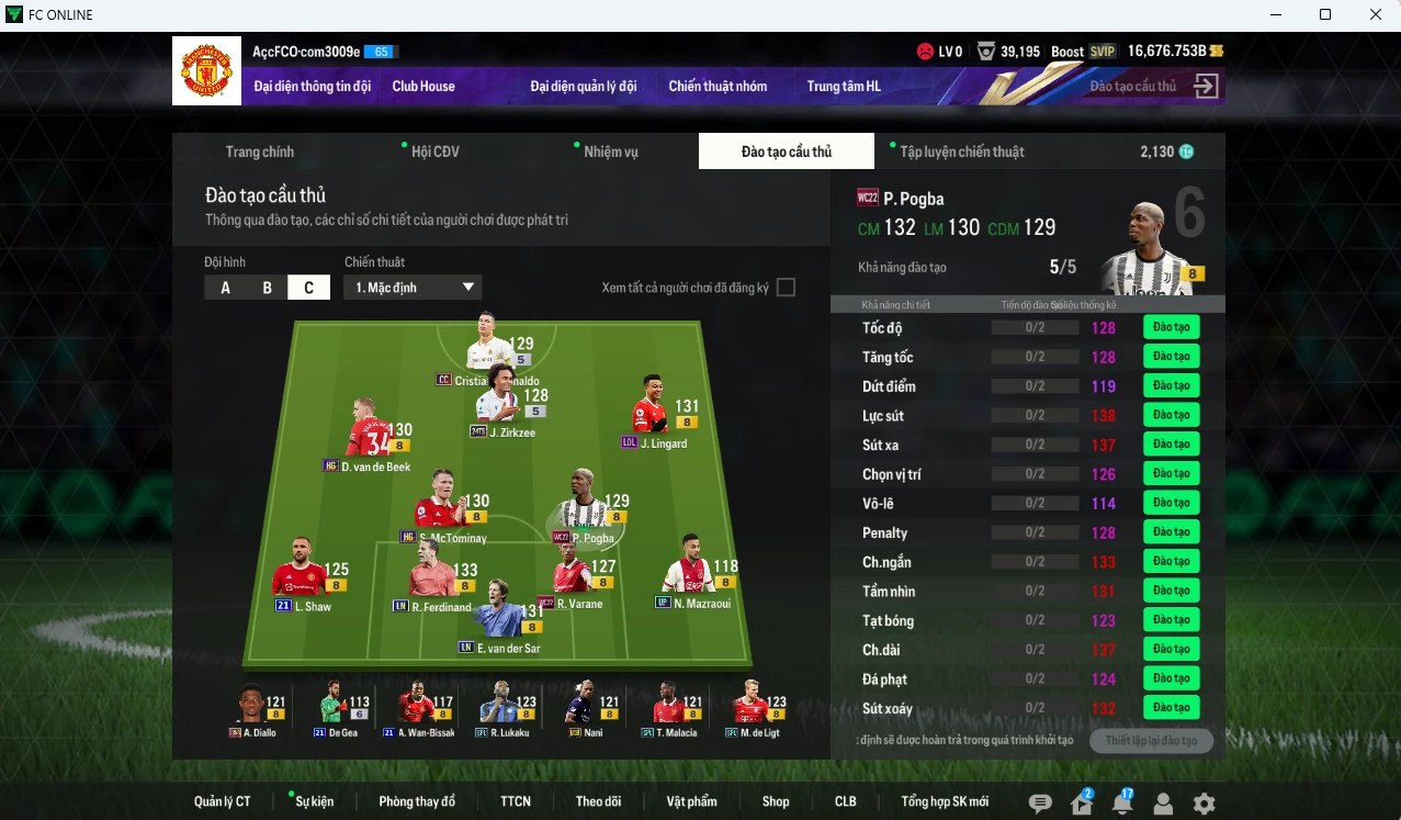 Ảnh Man Utd. 70.420b dư 16.600b có Pogba WC22 (limited) , Varane WC22, CR7 CC, Rio LN, Lingard LOL, Van de Beek HG, Zirkzee TS24, McTominay HG, Shaw 21UCL