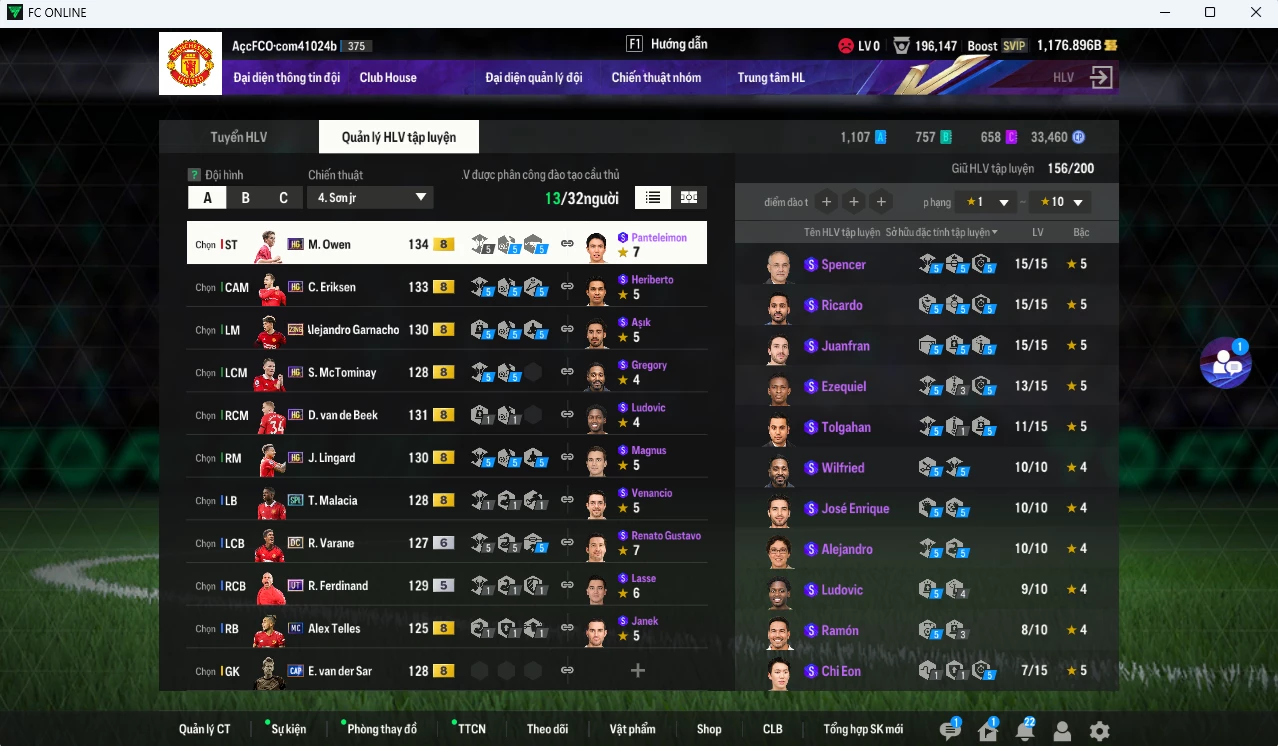Ảnh [ACC Đẹp,Rẻ🥰🔥] Man Utd. 32.020b dư 1170b có Owen HG, Garnacho 23NG, Rashford TS23, Eriksen HG, Van de Beek HG, McTominay HG, Lingard HG v.v...