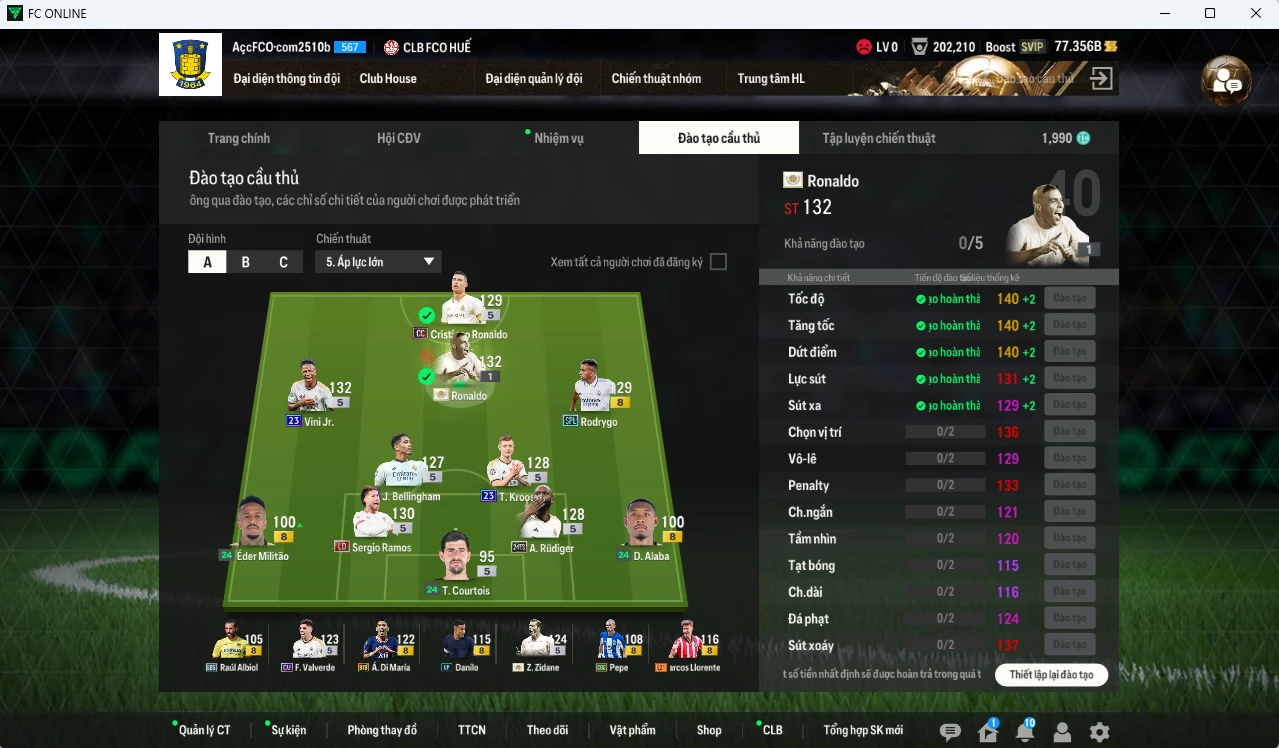 Ảnh [ACC Rẻ🔥] Real Madrid 57.710b có Ronaldo TM(khóa) , CR7 CC, Vini 23UCL, Ramos DC, Zidane ICON, Bellingham 23UCL, Rodrygo SPL, Kroos 23UCL, Rudiger TS24, Valverde CU...