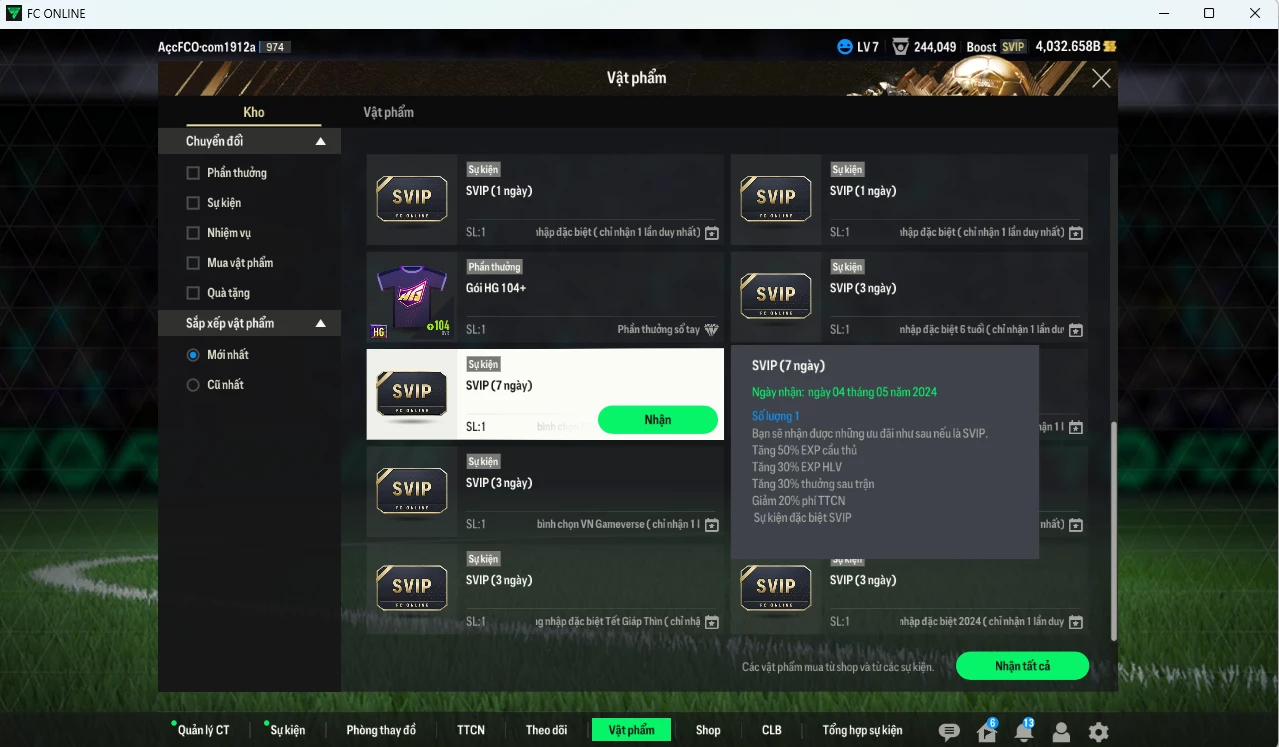 Ảnh [ACC Rẻ🔥] FULL mùa HG+8 36.710b dư 4000b có Rio Ferdinand, Sol Campbell, Henry, Stegen, A. Cole, Gotze, Riot, Barkley, Gakpo... HG+8