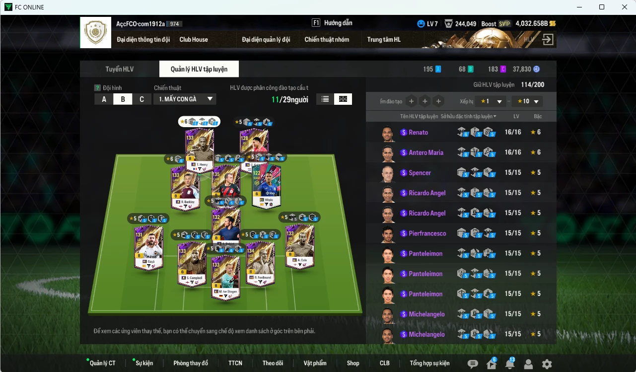 Ảnh [ACC Rẻ🔥] FULL mùa HG+8 36.710b dư 4000b có Rio Ferdinand, Sol Campbell, Henry, Stegen, A. Cole, Gotze, Riot, Barkley, Gakpo... HG+8