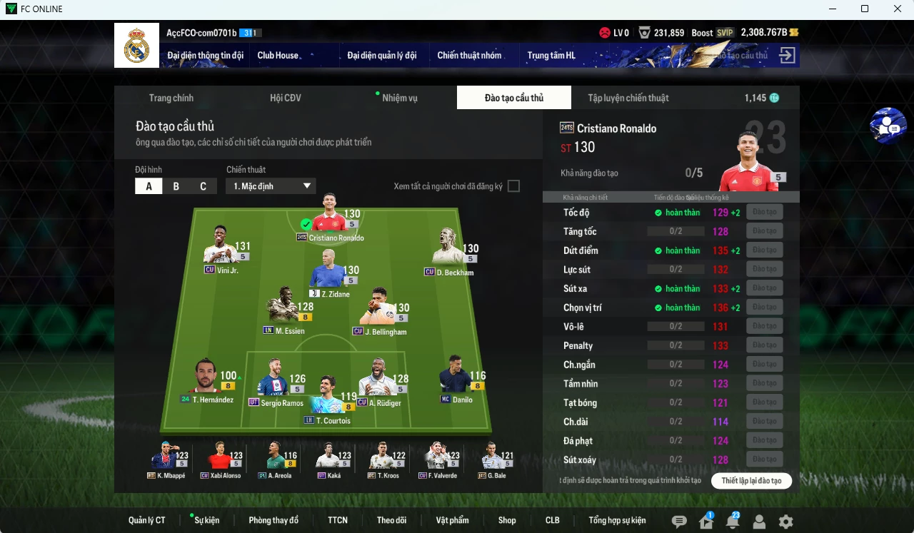 Ảnh Real Madrid 29.350b dư 2300b có CR7 TS24, Beckham CU, Zidane JVA, Vini CU, Essien LN, Bellingham CU, Rudiger CU, Valverde CU, Mbappé BLD...