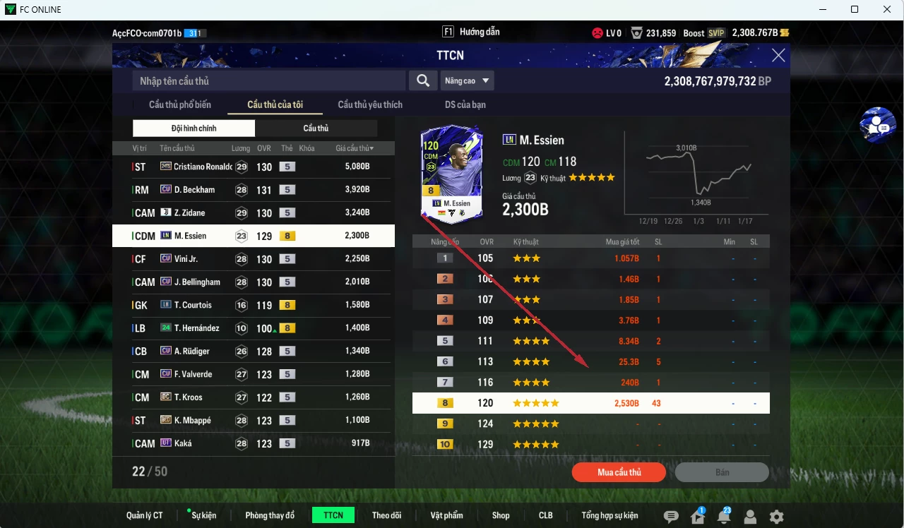 Ảnh Real Madrid 29.350b dư 2300b có CR7 TS24, Beckham CU, Zidane JVA, Vini CU, Essien LN, Bellingham CU, Rudiger CU, Valverde CU, Mbappé BLD...