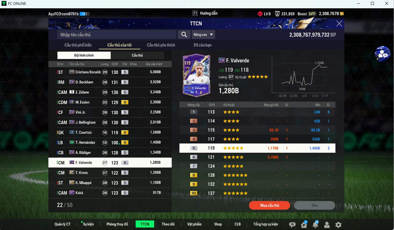 Ảnh Real Madrid 29.350b dư 2300b có CR7 TS24, Beckham CU, Zidane JVA, Vini CU, Essien LN, Bellingham CU, Rudiger CU, Valverde CU, Mbappé BLD...