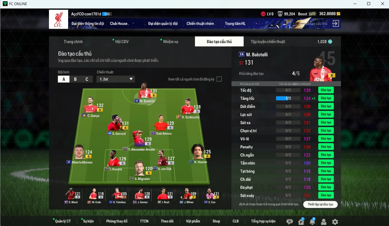 Ảnh Liverpool 14.190b có Gerrard CAP (fix BP), Konaté TS24, Balotelli FA, Arnold TS24, Gakpo HG, Alonso CU, Szoboszlai 23HW, Van Dijk TY23... dư 360b