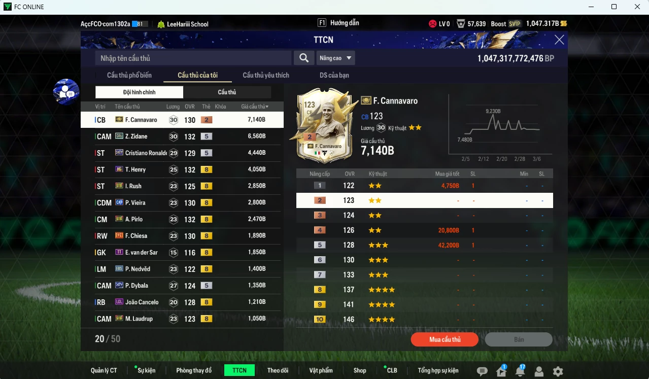 Ảnh [ACC Rẻ🔥] Juventus 40.220b dư 1000b có Cannavaro ITM+2, Zidane GRU, CR7 TY24, Henry HG, Rush BTB, Vieira CAP, Pirlo BTB, Chiesa E21, VDS TT, Nedved EBS, Dybala TY25...