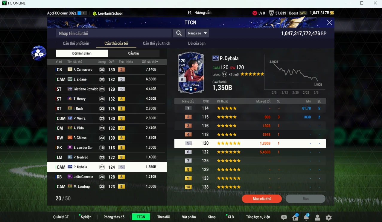 Ảnh [ACC Rẻ🔥] Juventus 40.220b dư 1000b có Cannavaro ITM+2, Zidane GRU, CR7 TY24, Henry HG, Rush BTB, Vieira CAP, Pirlo BTB, Chiesa E21, VDS TT, Nedved EBS, Dybala TY25...