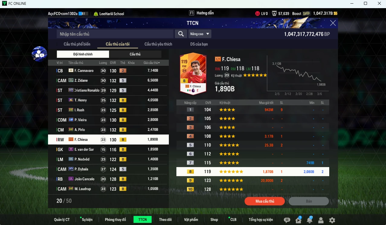 Ảnh [ACC Rẻ🔥] Juventus 40.220b dư 1000b có Cannavaro ITM+2, Zidane GRU, CR7 TY24, Henry HG, Rush BTB, Vieira CAP, Pirlo BTB, Chiesa E21, VDS TT, Nedved EBS, Dybala TY25...