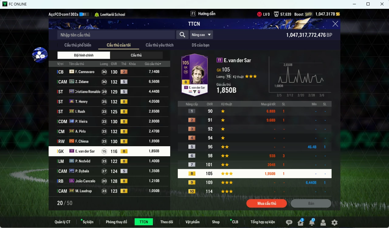 Ảnh [ACC Rẻ🔥] Juventus 40.220b dư 1000b có Cannavaro ITM+2, Zidane GRU, CR7 TY24, Henry HG, Rush BTB, Vieira CAP, Pirlo BTB, Chiesa E21, VDS TT, Nedved EBS, Dybala TY25...