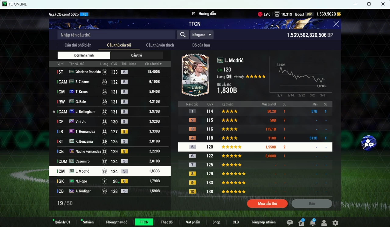 Ảnh [ACC Rẻ🔥] Real Madrid 59.370b có CR7 GRU, Zidane GRU, Bale GRU, Kroos 23UCL, Bellingham 23UCL, Vini CU, Benzema CU, Nacho HG, Casemiro GRU, Modric GRU,Theo LOL... dư 1500b 1410k.  (VIP BK Tháng 3)