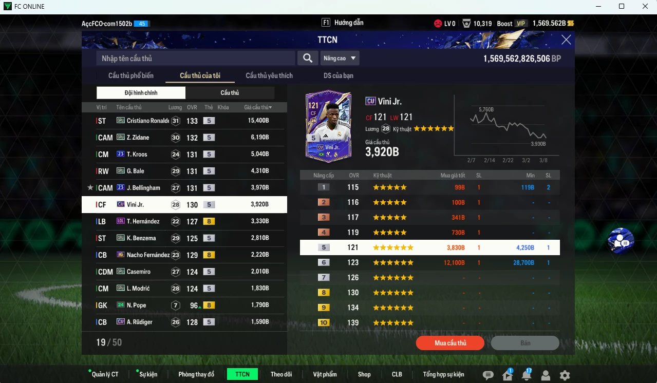 Ảnh [ACC Rẻ🔥] Real Madrid 59.370b có CR7 GRU, Zidane GRU, Bale GRU, Kroos 23UCL, Bellingham 23UCL, Vini CU, Benzema CU, Nacho HG, Casemiro GRU, Modric GRU,Theo LOL... dư 1500b 1410k.  (VIP BK Tháng 3)