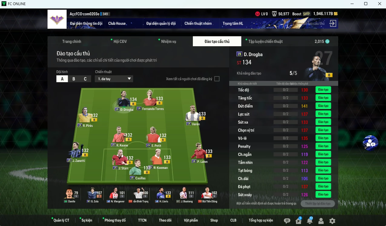 Ảnh Full mùa LN+8 50.040b có Drogba, Torres, Casillas, Verón, Koeman, Lahm, Petit, Stam, Keane, Zanetti, Pirès LN+8 dư 1900b