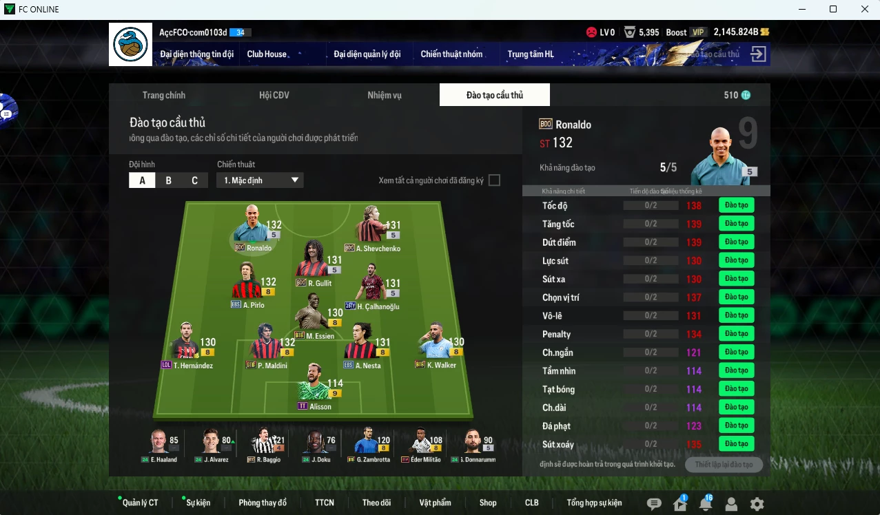 Ảnh AC Milan 57.390b có Ronaldo BDO, Sheva BDO, Gullit BDO, Calhanoglu TY25, Maldini BTB, Theo LOL, Pirlo EBS, Essien BTB, Nesta BTB, Walker BTB... dư 2100b (VIP BK Tháng 3)