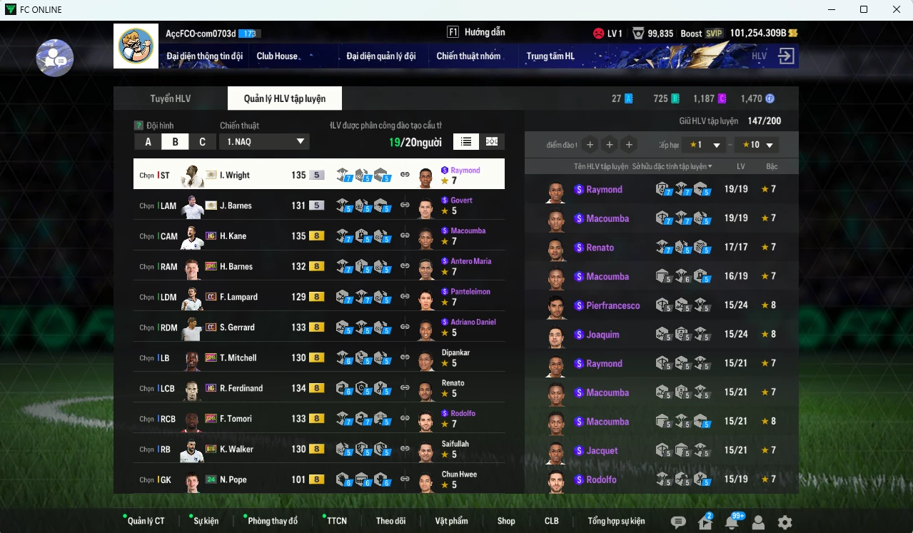 Ảnh [Dư nhiều BP, VIP KC Tháng 4] Team Anh 401.060b dư 101.000b có Bellingham TS24, Wright ITM+5, Kane HG, Tomori 23HW, Lampard CC, Rooney CC, White 23HW, Gerrard CC, Barnes ITM+5,Rio HG, Harrison 23HW... HLV Xịn