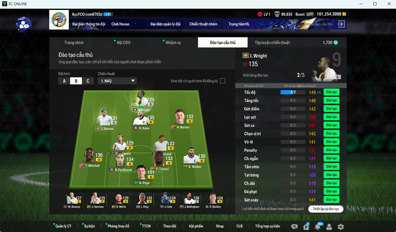 Ảnh [Dư nhiều BP, VIP KC Tháng 4] Team Anh 401.060b dư 101.000b có Bellingham TS24, Wright ITM+5, Kane HG, Tomori 23HW, Lampard CC, Rooney CC, White 23HW, Gerrard CC, Barnes ITM+5,Rio HG, Harrison 23HW... HLV Xịn