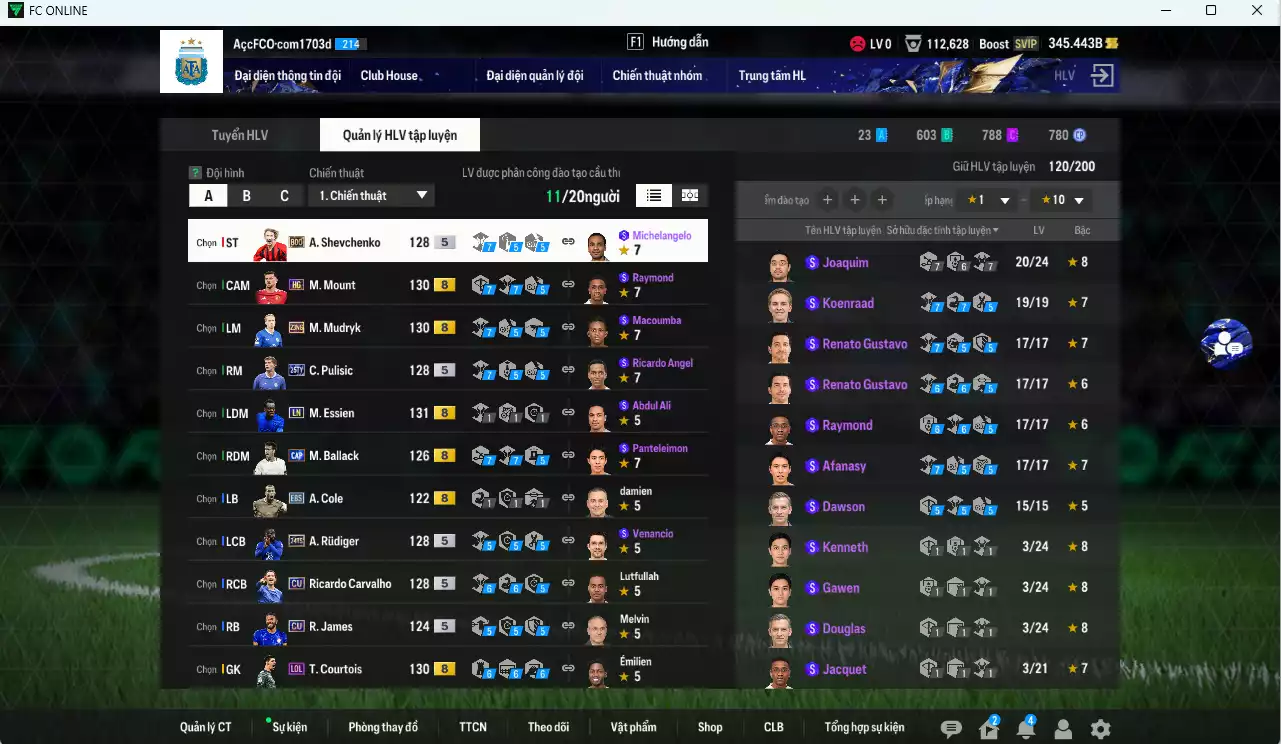 Ảnh Chelsea 47.600b có Mount HG, Sheva BDO, Ballack CAP, Essien LN, Mudryk 23NNG, Pulisic TY25, Rudiger TS24, Carvalho CU, Courtois LOL...HLV Xịn