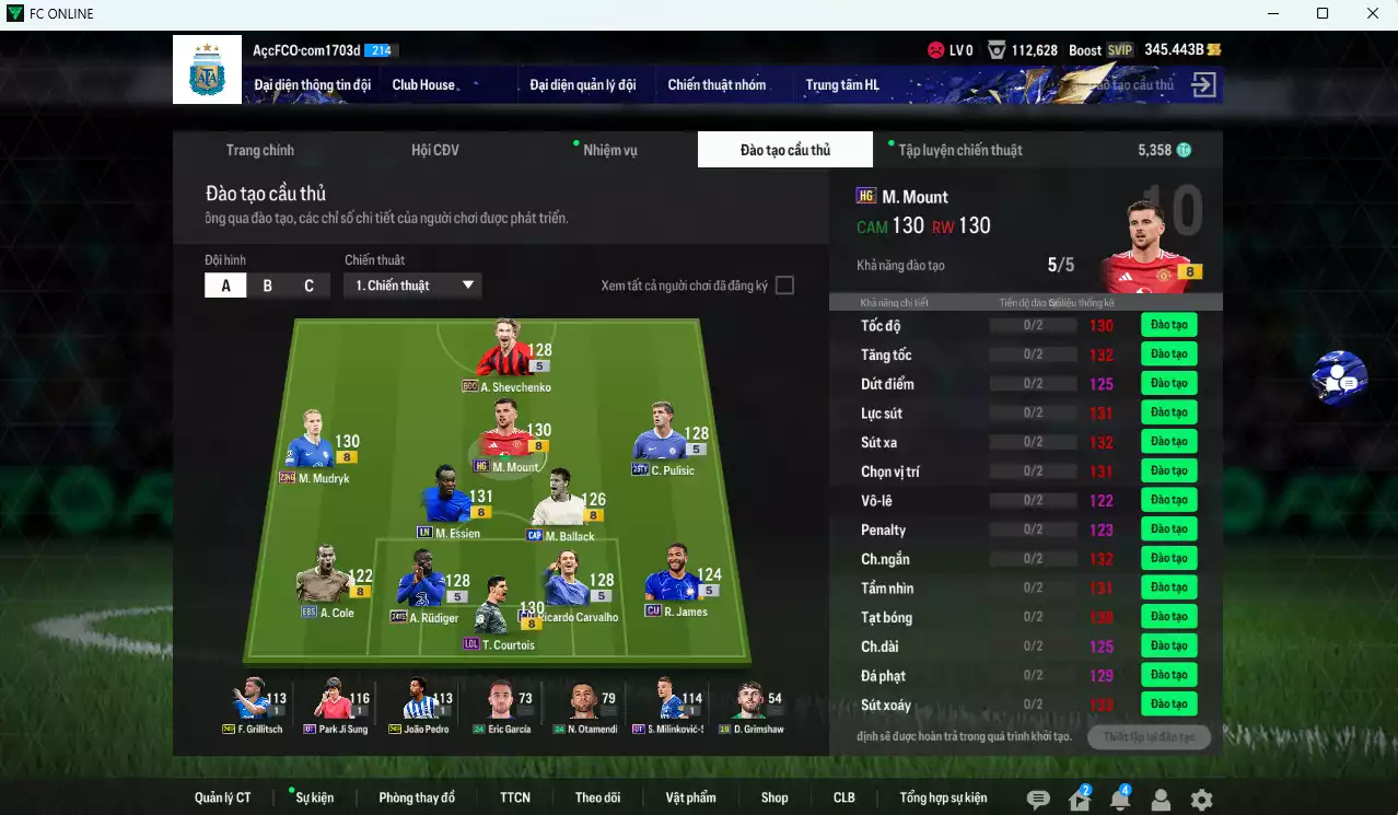 Ảnh Chelsea 47.600b có Mount HG, Sheva BDO, Ballack CAP, Essien LN, Mudryk 23NNG, Pulisic TY25, Rudiger TS24, Carvalho CU, Courtois LOL...HLV Xịn