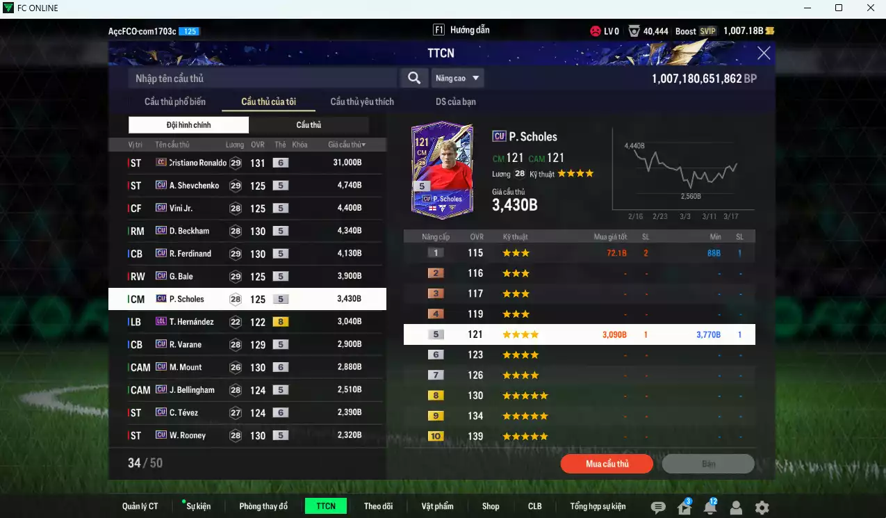 Ảnh [ACC Rẻ🔥] Full mùa CU+5 mix MU 97.790b có CR7 CC+6, Sheva, Vini, Beckham, Rio, Bale, Scholes, Varane, Mount+6, Bellingham, Tevez+6, Rooney, Bastian, Eusébio, Alaba... mùa CU dư 1000b