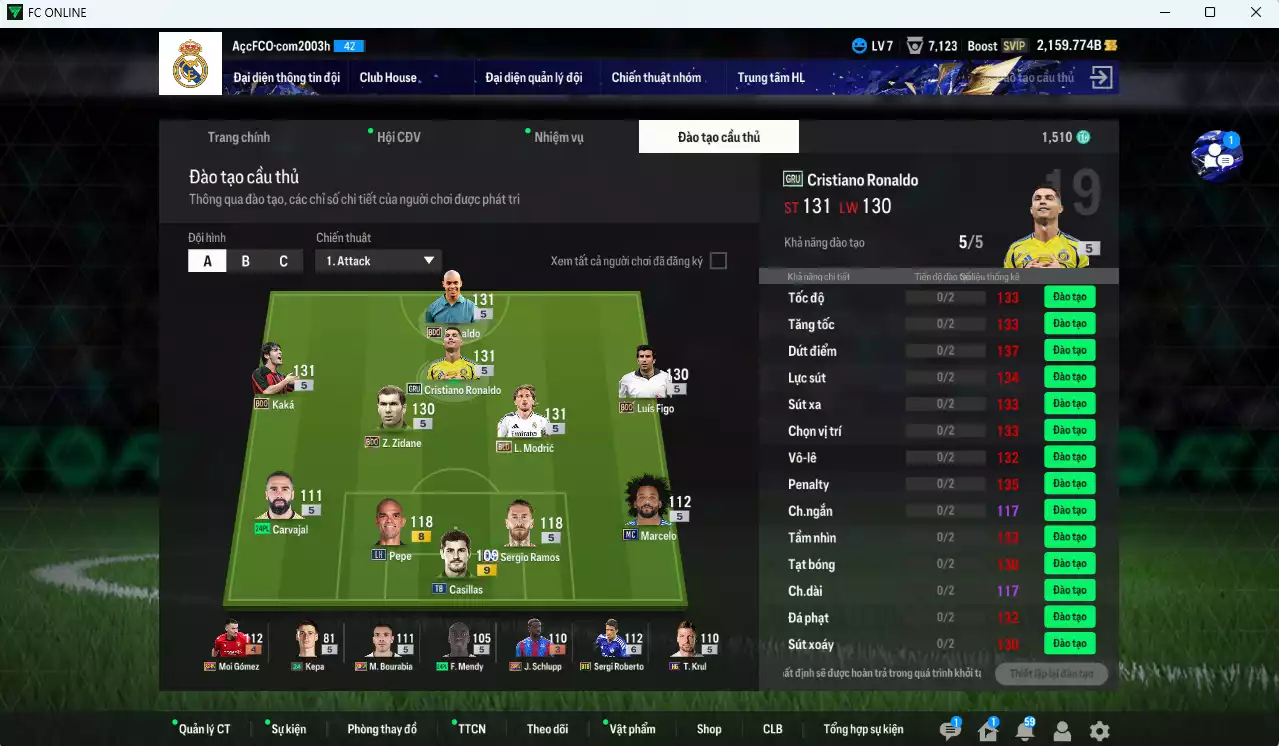 Ảnh Real Madrid 70.680b có Ronaldo BDO, CR7 GRU, Zidane BDO, Figo BDO, Kaká BDO, Modric BLD... dư 2000b