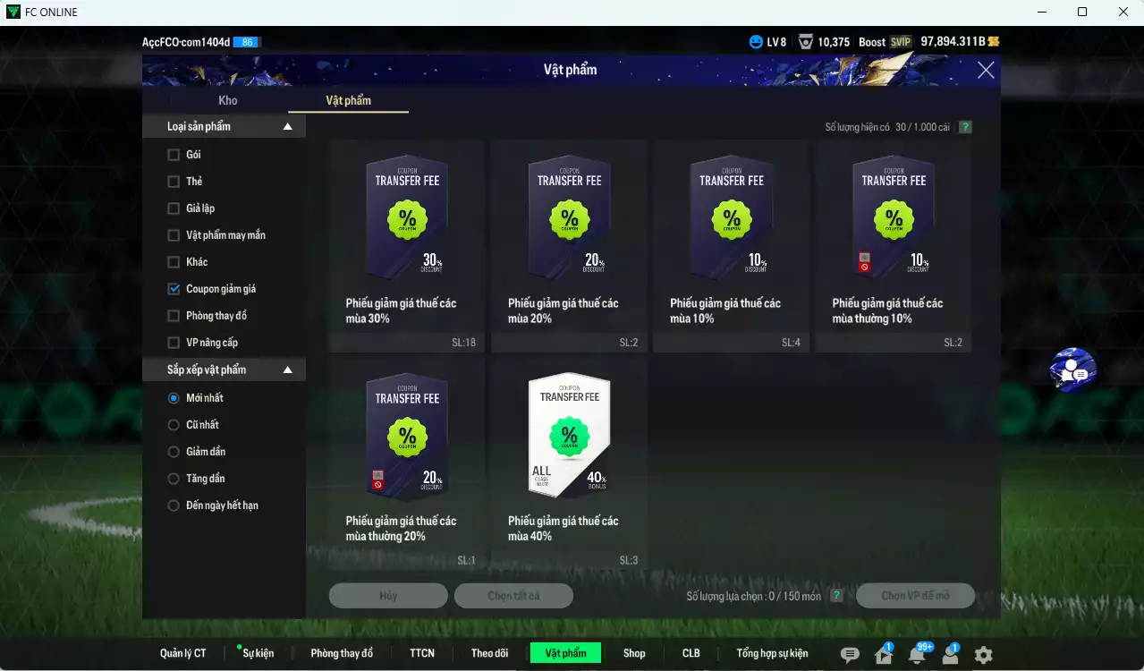 Ảnh [ACC Rẻ🔥] CR7 CC+8 vs 97.800b trắng vs 4000FC (Bao xả 1.100.000 tỷ BP)