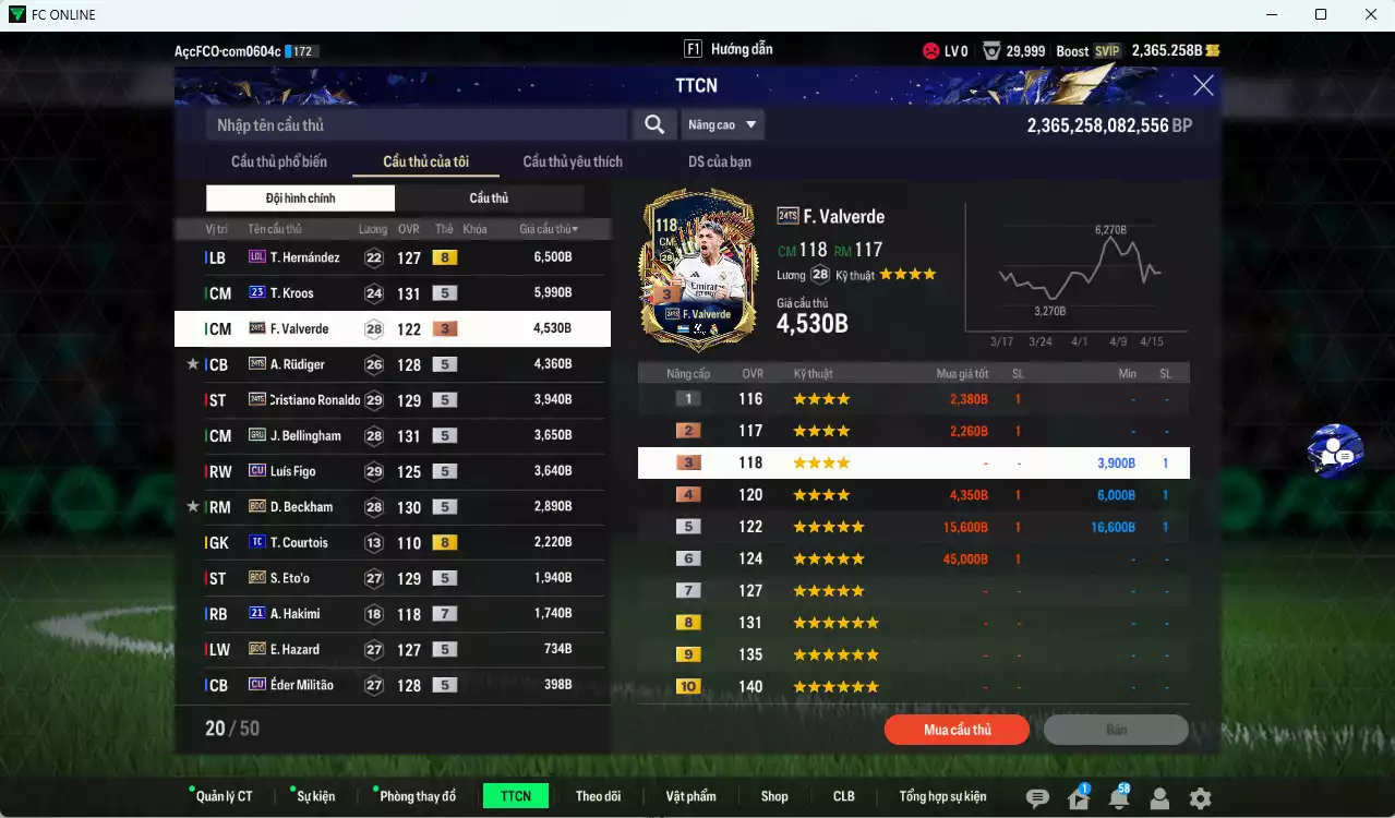 Ảnh Real Madrid 42.140b có Kroos 23UCL, CR7 TS24, Rudiger TS24, Valverde TS24, Bellingham GRU, Figo CU, Beckham BDO, Eto BDO... dư 2300b. Còn nhiều SVIP, CP GIẢM THUẾ