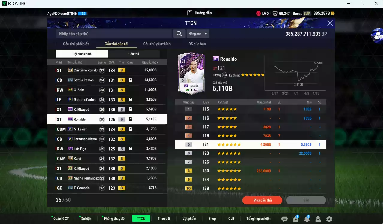 Ảnh [ACC Rẻ🔥] Real Madrid 83.640b có CR7 RTN, Ramos EBS, Bale BTB, Carlos LN, Ronaldo UT, Mbappé UT, Essien LN, Hierro LN, Figo UT, Kaká RTN, Mbappé BTB, Nacho BTB...