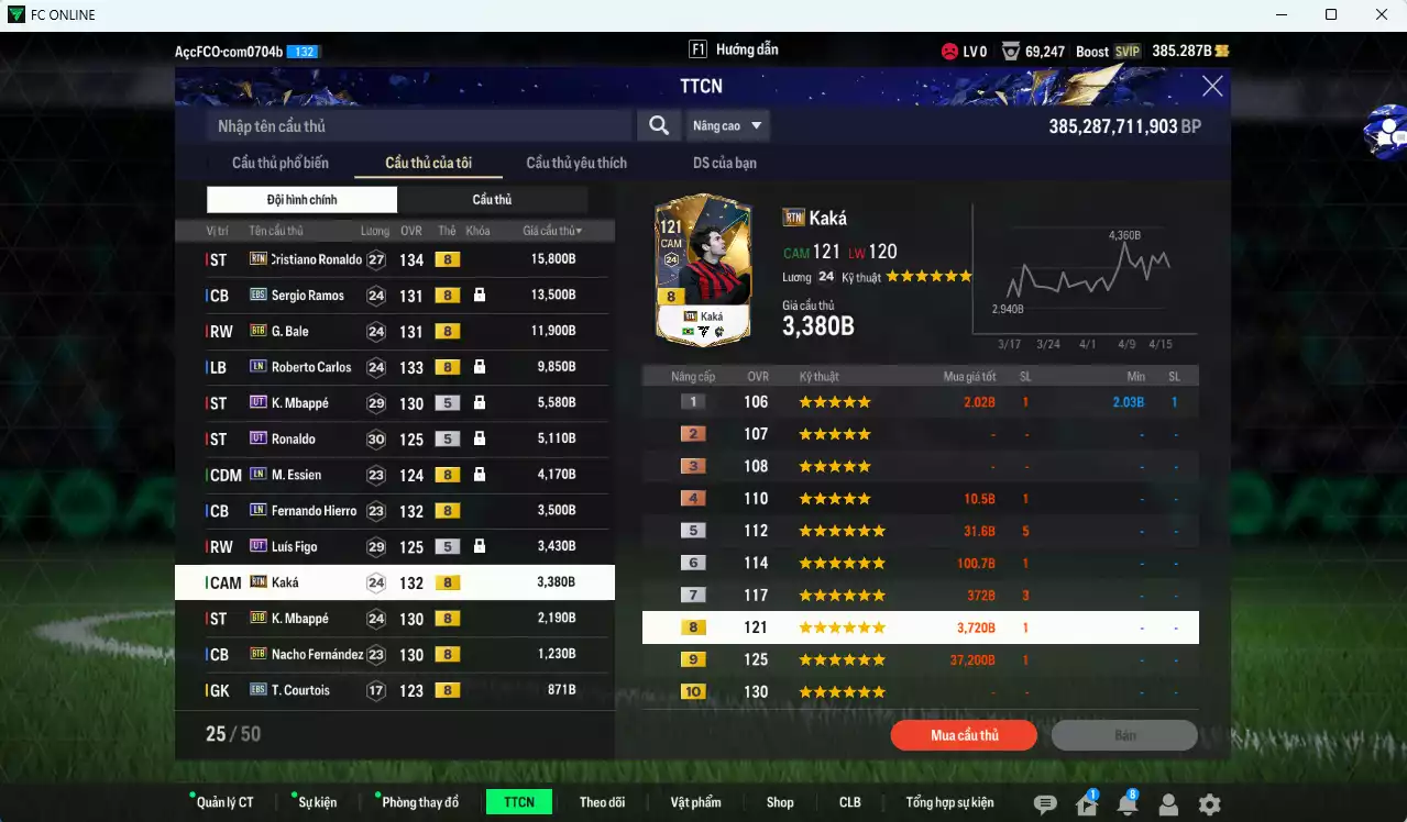 Ảnh [ACC Rẻ🔥] Real Madrid 83.640b có CR7 RTN, Ramos EBS, Bale BTB, Carlos LN, Ronaldo UT, Mbappé UT, Essien LN, Hierro LN, Figo UT, Kaká RTN, Mbappé BTB, Nacho BTB...