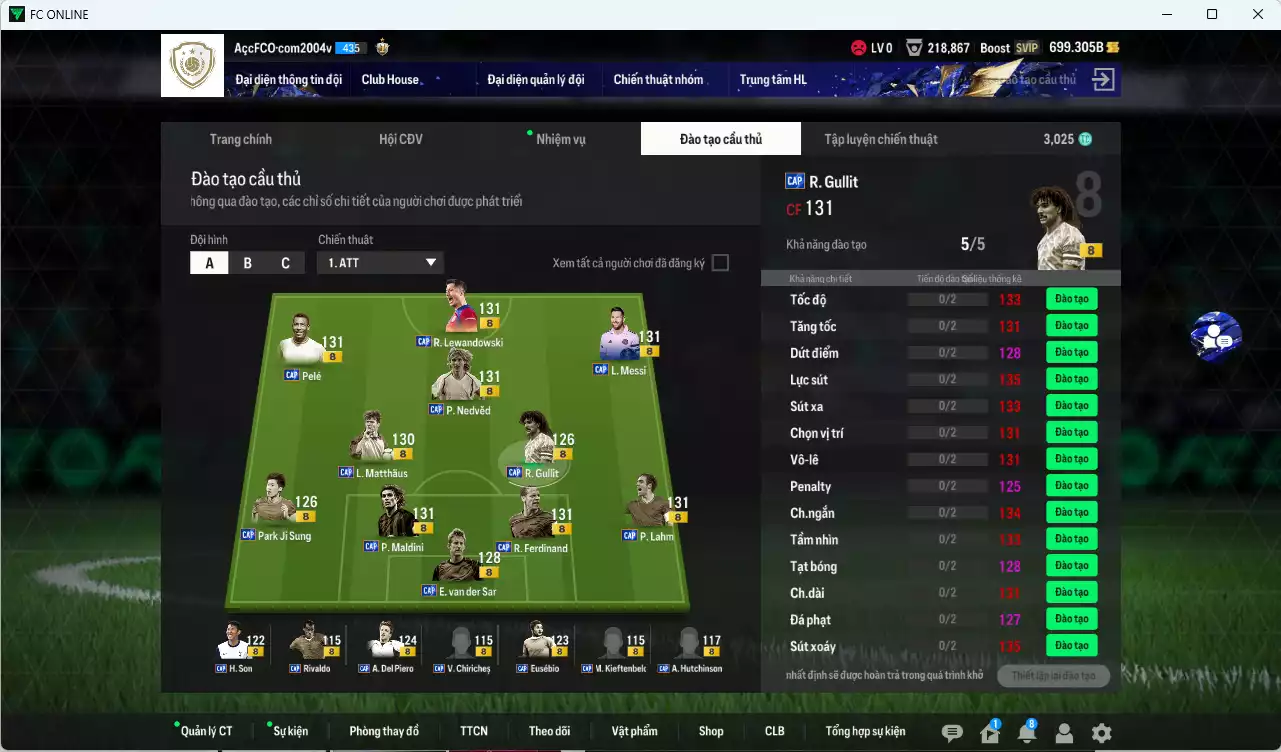 Ảnh Full mùa CAP+8 69.490b có Gullit, Maldini, Nedved, Messi, Lewandowski, Del Piero, Matthaus, Pelé, Rio, Lahm, Eusébio, VDS, Son, Park CAP+8 . HLV Xịn