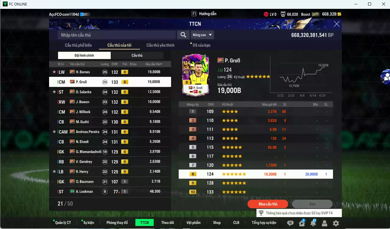 Ảnh [ACC Rẻ🔥] Full mùa 23HW+8 102.820b có Barnes, GroB, Solanke, Bowen, Willock, Guéhi, Pereira, Elvedi, Mamadashvillie, Gendrey, Henry