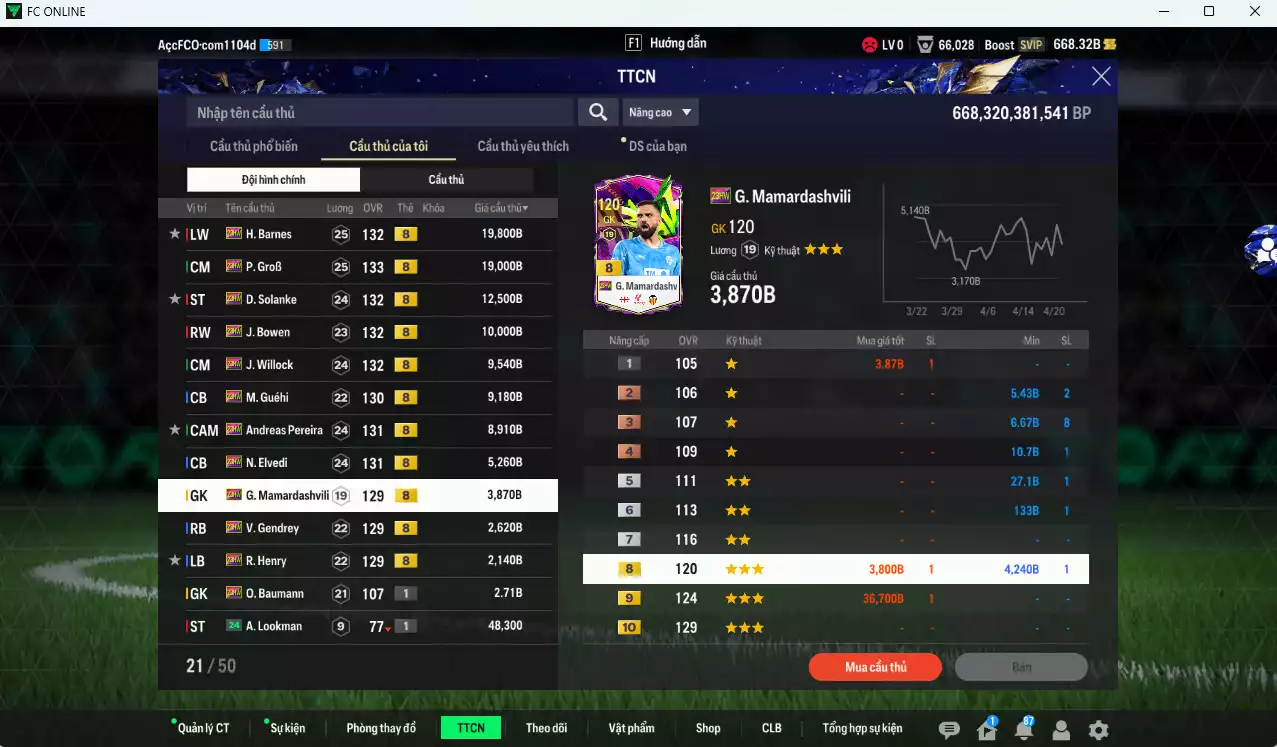 Ảnh [ACC Rẻ🔥] Full mùa 23HW+8 102.820b có Barnes, GroB, Solanke, Bowen, Willock, Guéhi, Pereira, Elvedi, Mamadashvillie, Gendrey, Henry