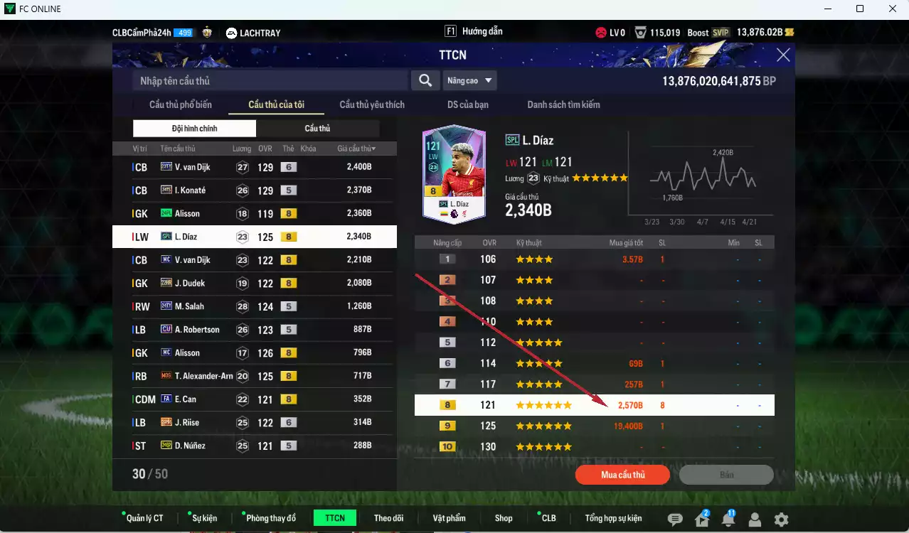 Ảnh [Dư nhiều BP] Liverpool 181.150b dư 13.800b có Gerrard ITM+3, Alonso CC, Torres LN, Mascherano 23HR, Arnold HG, Milner FA, Kuyt 23HR, Mac Allister TS24... Còn nhiều SVIP