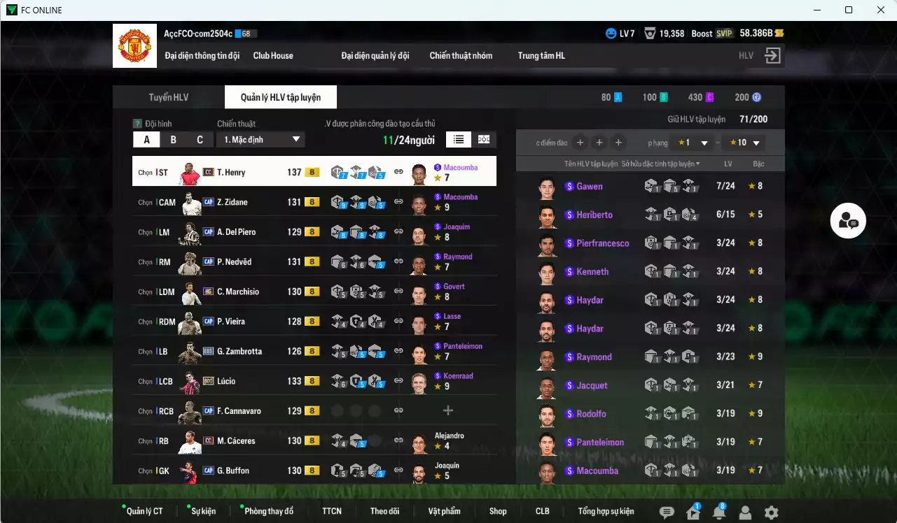 Ảnh [ACC Rẻ🔥] Juventus 174.860b đầu tàu Henry CC, Lúcio BDO vs Nedved CAP, Del Piero CAP, Cáceres CC, Zidane CAP, Pirlo EBS, Marchisio HG, Cannavaro CAP, Buffon CAP, Viera CAP...