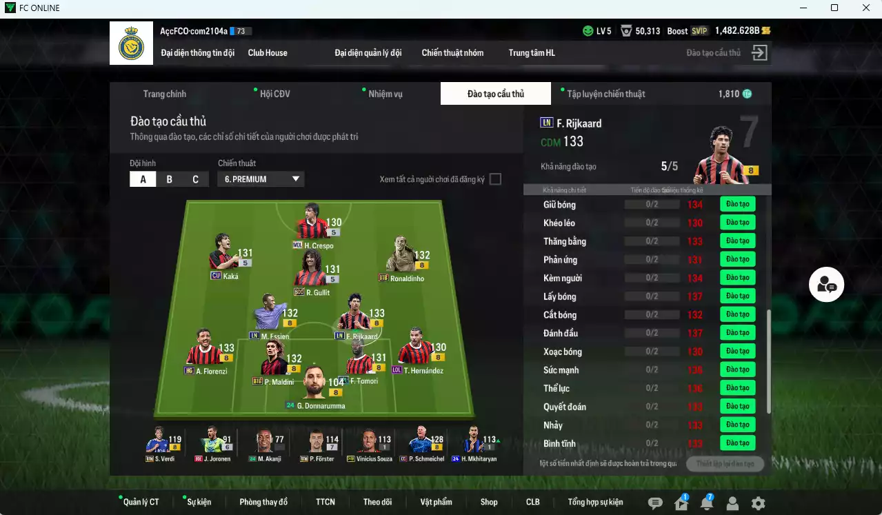 Ảnh AC Milan 92.070b dư 1400b có Rijkaard LN, Gullit BDO, Kaká CU, Ronaldinho BTB, Maldini BTB, Essie LN...