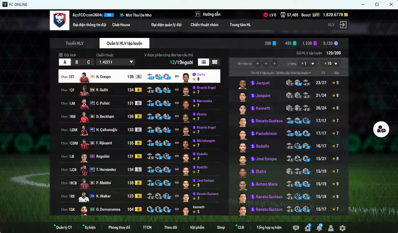 Ảnh [ACC Đẹp, Rẻ🔥] AC Milan 500.700b có Crespo ITM+5, Maldini HG, Beckham HG, Gullit RTN, Calhanoglu TY25+6, Pulisic TY25+6, Rijkaard HG, Theo TY25... dư 1800b. HLV Xịn