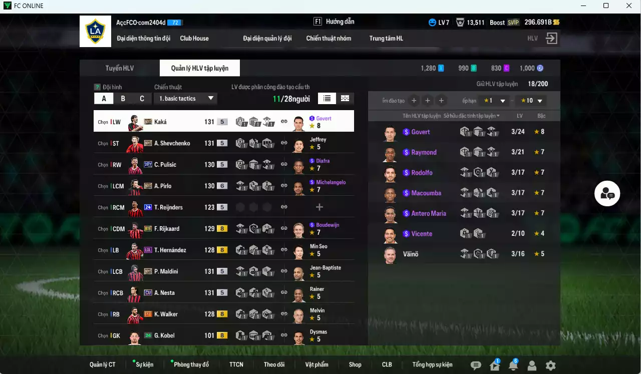 Ảnh [ACC Rẻ🔥] AC Milan 49.470b có Sheva BDO, Kaká BDO, Pirlo BDO, Nesta CU, Pulisic TY25, Walker E21, Maldini BDO, Rijkaard BTB