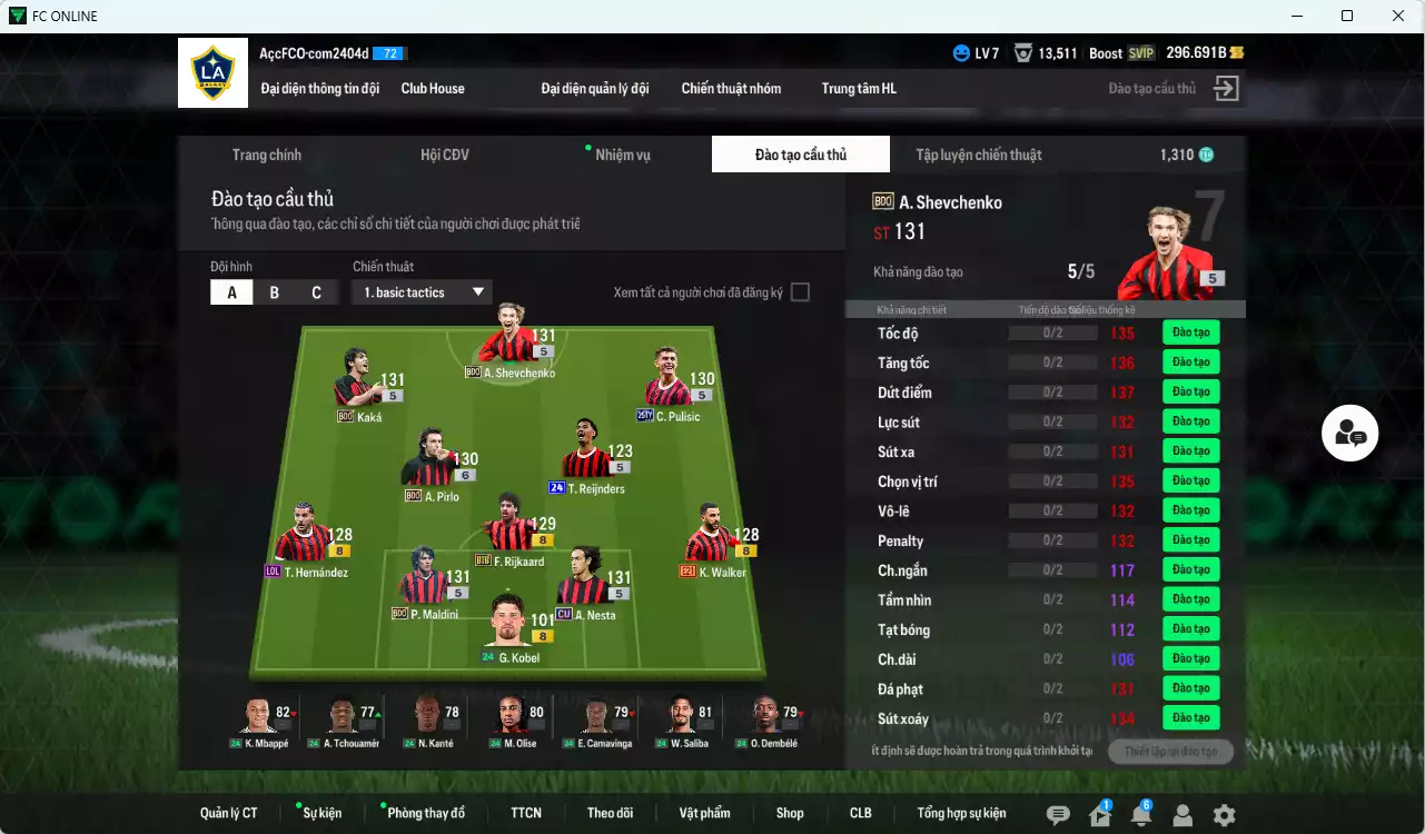 Ảnh [ACC Rẻ🔥] AC Milan 49.470b có Sheva BDO, Kaká BDO, Pirlo BDO, Nesta CU, Pulisic TY25, Walker E21, Maldini BDO, Rijkaard BTB
