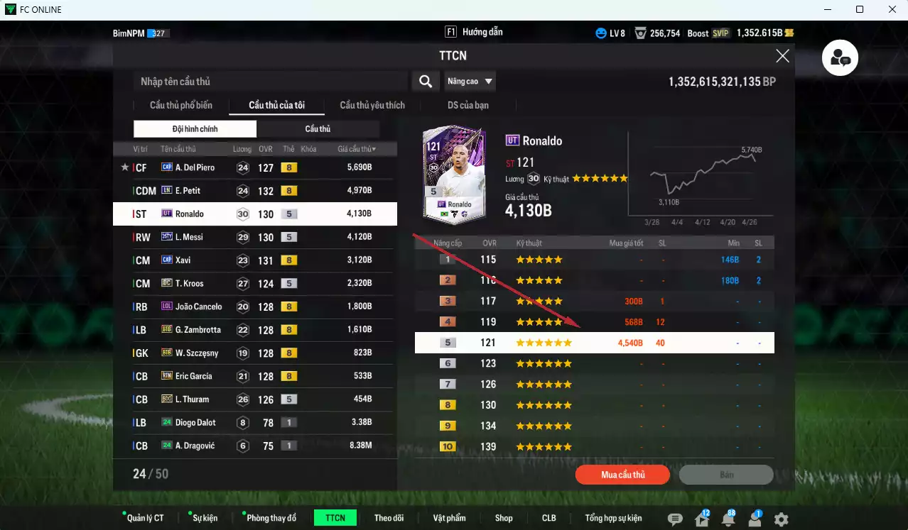 Ảnh Quốc Dân 29.570b dư 1300b có Del Piero CAP, Petit LN, Ronaldo UT, Messi TY25, Xavi CAP... HLV Xịn