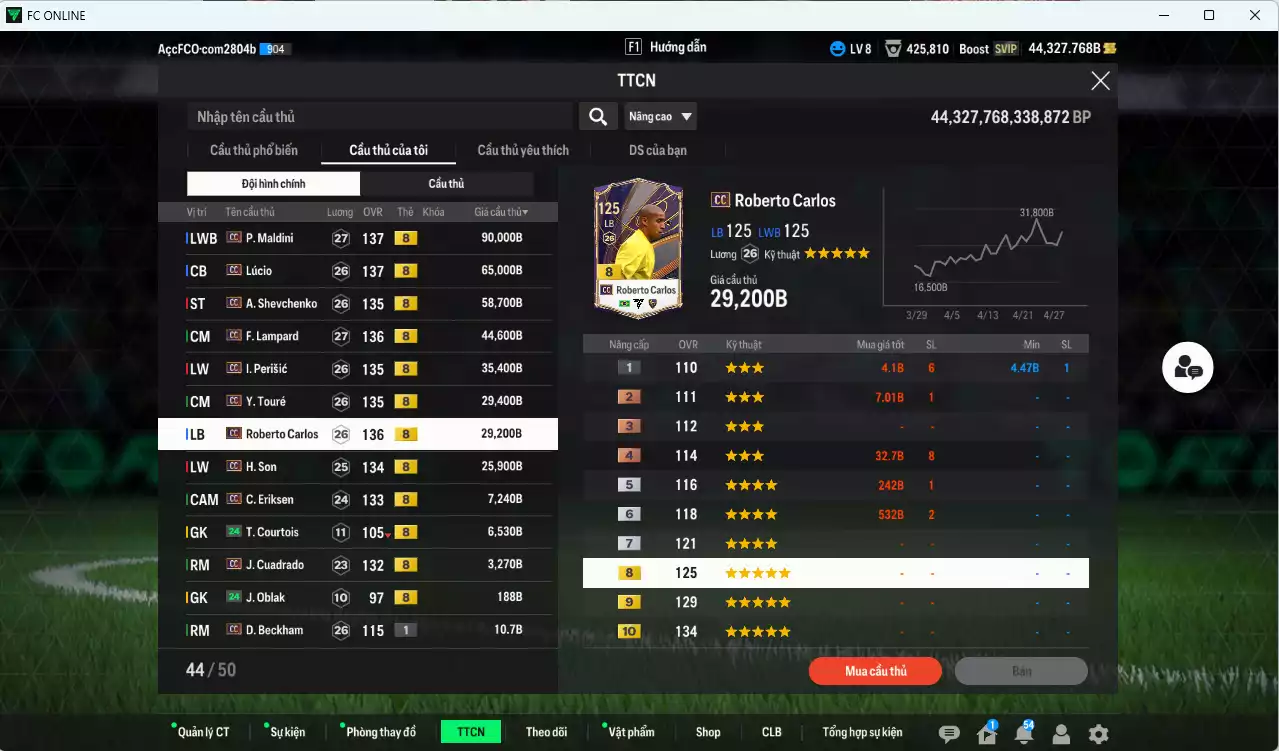 Ảnh [Dư nhiều BP, ACC Rẻ🔥] Full mùa CC+8 395.190b dư 44.000b có Maldini, Lúcio, Sheva, Lampard, Perisic, Carlos, Y. Touré, H. Son, Eriksen, Cuadrado CC+8 . Còn nhiều CP GIẢM THUẾ, HLV Xịn