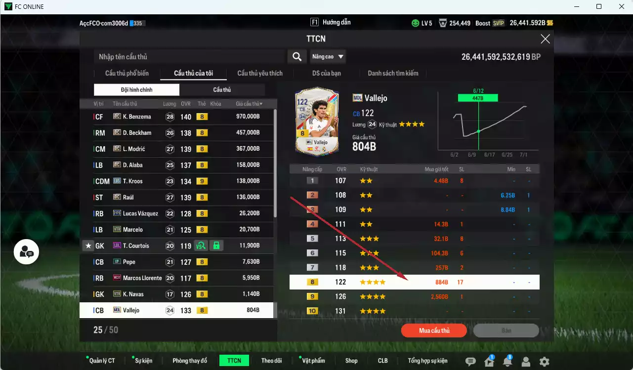 Ảnh [ACC Rẻ🔥] Real Madrid 2.300.330b dư 26.000b có Benzema DC, Beckham DC, Modric DC, Alaba DC, Kroos EBS+9 (bù) , Raúl DC, Váquez TS21, Marcelo VTR... HLV Xịn
