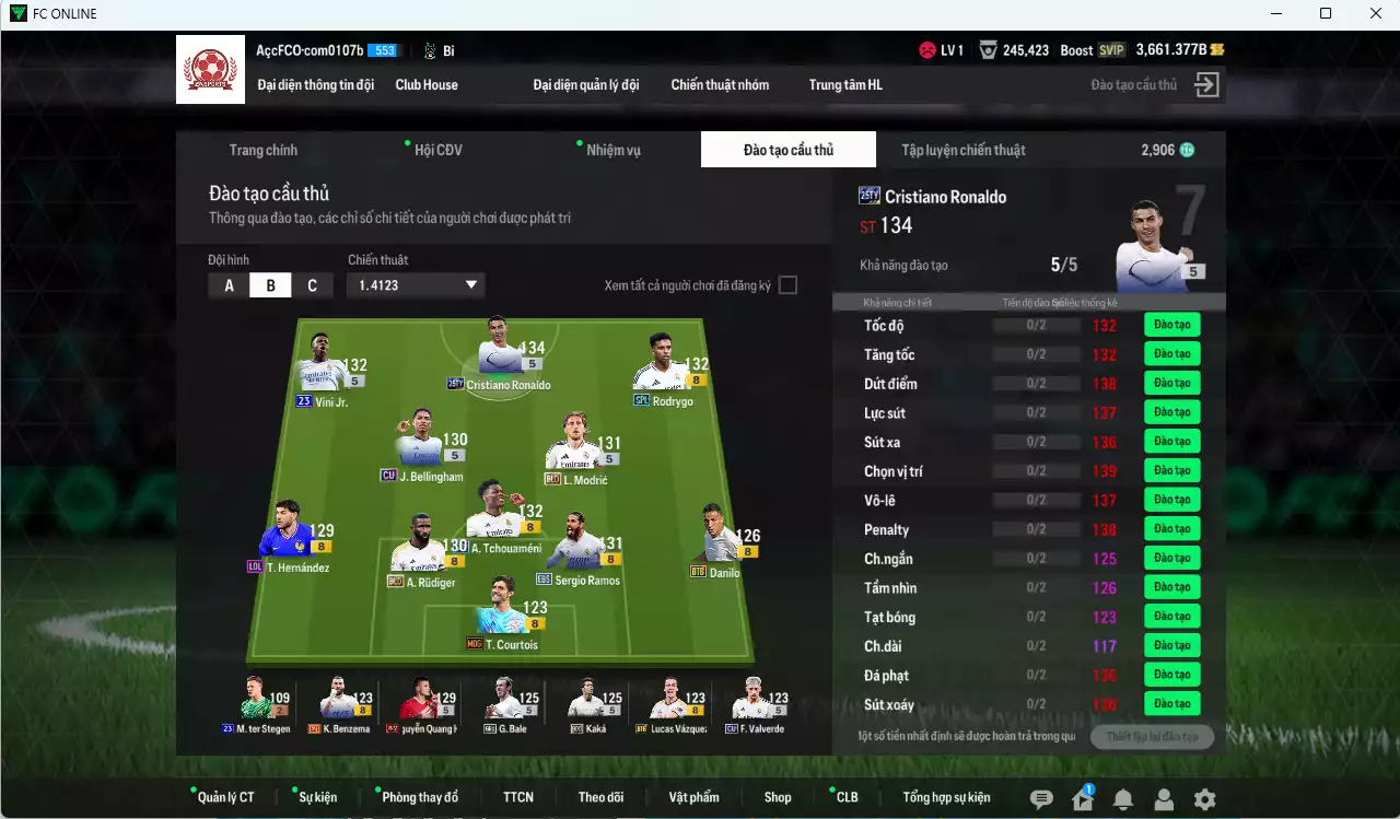 Ảnh [ACC Rẻ🔥] Real Madrid 226.200b có CR7 25TY, Rudiger BLD, Ramos EBS, Kaká BDO, Theo LOL... HLV Xịn