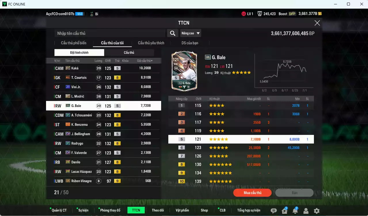 Ảnh [ACC Rẻ🔥] Real Madrid 226.200b có CR7 25TY, Rudiger BLD, Ramos EBS, Kaká BDO, Theo LOL... HLV Xịn