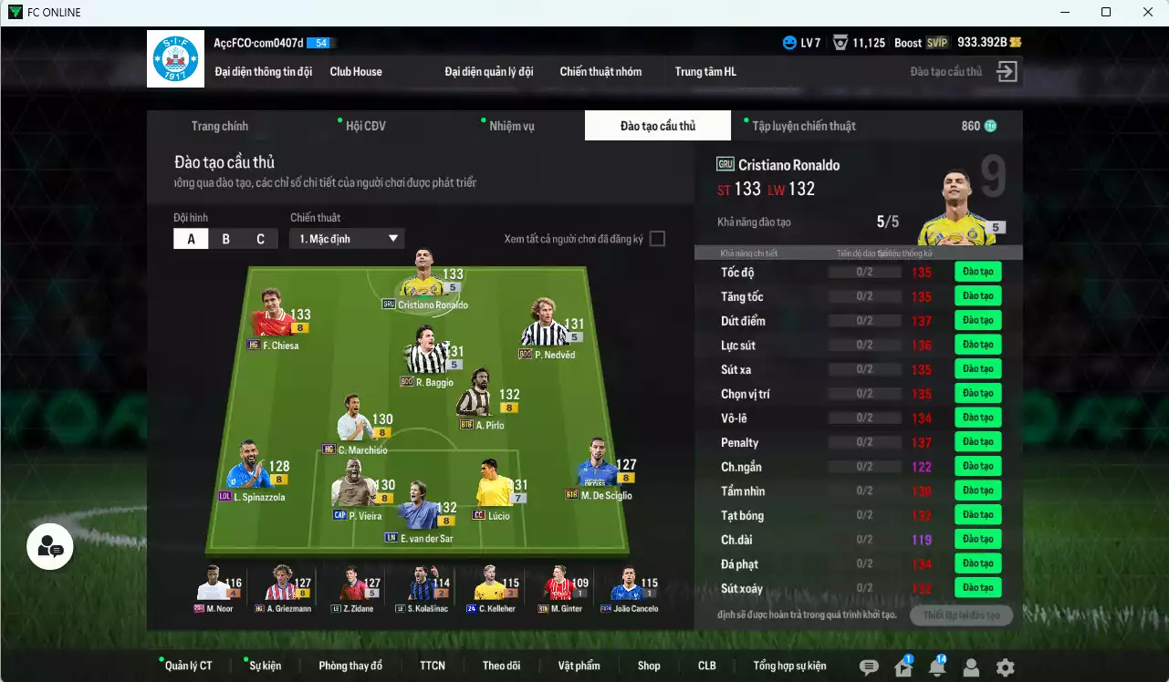 Ảnh Juventus 149.900b có CR7 GRU, Zidane LE, Lucio CC+7, Baggio BDO, Nedved BDO, Griezmann  HG...
