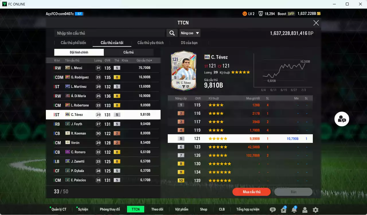 Ảnh Argentina 221.390b đầu tàu Messi BLD vs G. Rodríguez 23HW, L. Martínez 25TY, Di María CC, Tévez MDL, Foyth LE, Veron ITM+2, Dybala LE, Palacios LE... Còn nhiều CP GIẢM THUẾ 40