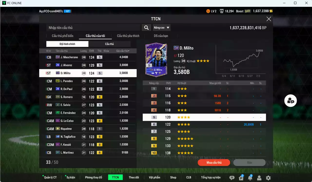 Ảnh Argentina 221.390b đầu tàu Messi BLD vs G. Rodríguez 23HW, L. Martínez 25TY, Di María CC, Tévez MDL, Foyth LE, Veron ITM+2, Dybala LE, Palacios LE... Còn nhiều CP GIẢM THUẾ 40