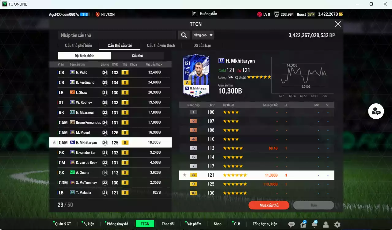 Ảnh Man Utd. 371.010b có Pogba WC22 (limit) , CR7 CU, Vidic LN, Ferdinand LN, Shaw E21, Rooney LN, Mazraoui SPL, Bruno BLD (bù), Mount HG, Mkhitaryan FA... dư 3400b. HLV Xịn