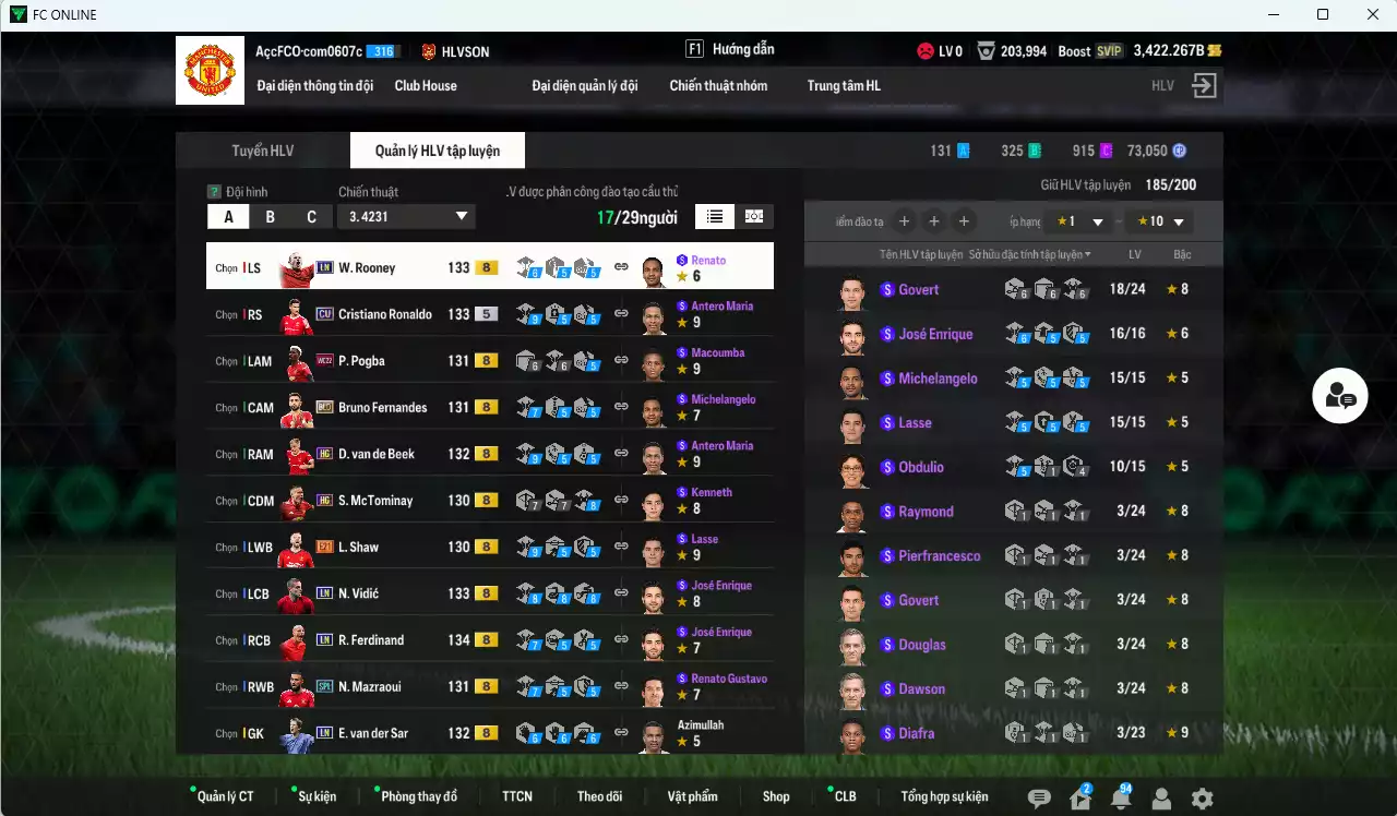 Ảnh Man Utd. 371.010b có Pogba WC22 (limit) , CR7 CU, Vidic LN, Ferdinand LN, Shaw E21, Rooney LN, Mazraoui SPL, Bruno BLD (bù), Mount HG, Mkhitaryan FA... dư 3400b. HLV Xịn