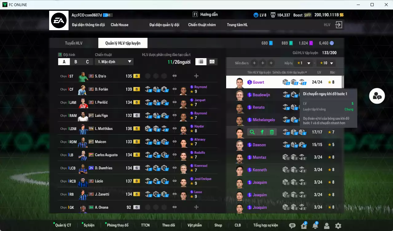 Ảnh [Dư nhiều BP] Inter Milan 1.331.750b dư 200.000b có Forlán CC, Eto CC, Maicon BDO, Lúcio CC, Figo BDO+6, Perisic CC, Matthaus RTN, Dumfries 24UCL+6, Bergkamp HG, Augusto 23HW, Zanetti CC. Còn nhiều SVIP (VIP BK Tháng 7)