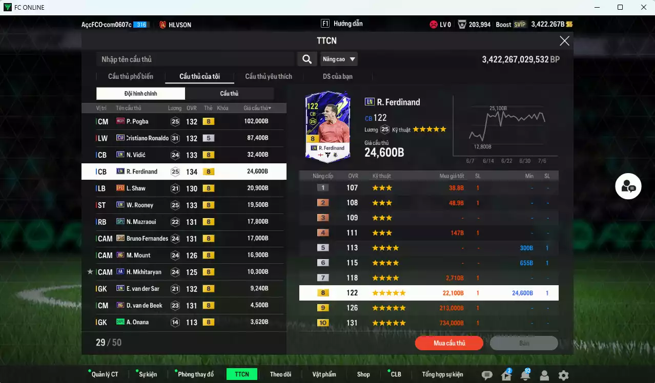 Ảnh Man Utd. 371.010b có Pogba WC22 (limit) , CR7 CU, Vidic LN, Ferdinand LN, Shaw E21, Rooney LN, Mazraoui SPL, Bruno BLD (bù), Mount HG, Mkhitaryan FA... dư 3400b. HLV Xịn